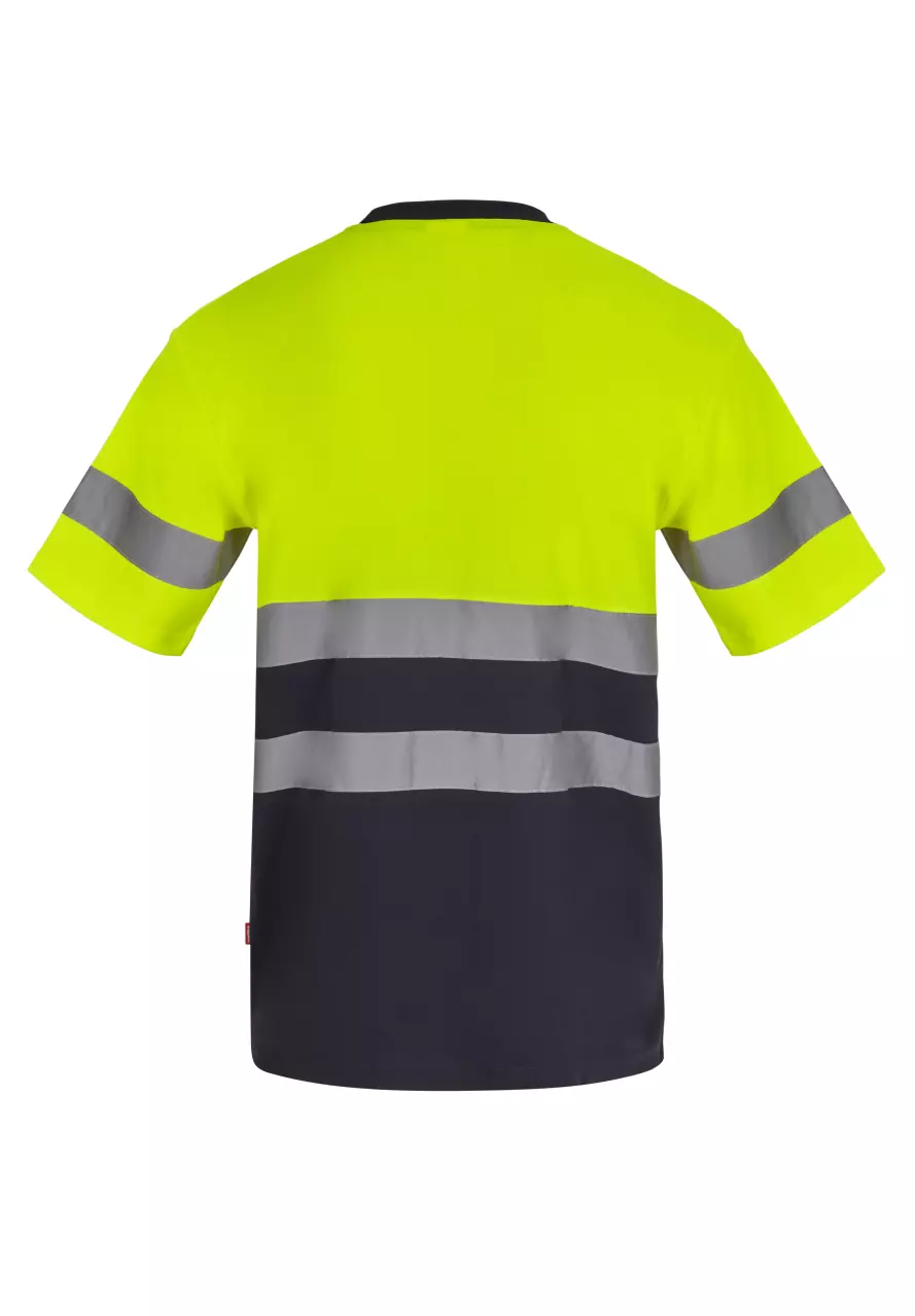 Velilla 305613-61-20-1, High-Vis Short Sleeve T-Shirt, Navy Blue/Hi-Vis Yellow, image 3, gallery thumbnail