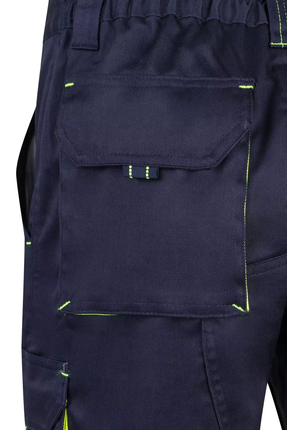 Velilla 103010S-01-20, Work Shorts, Marine Blue/Hi-Vis Yellow, image 2