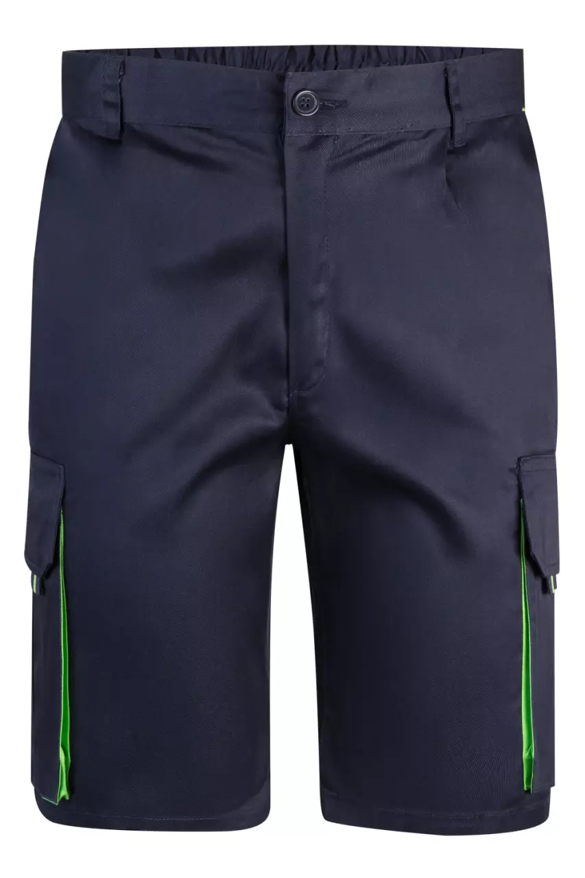 Velilla 103007-01-25, Work Shorts, Marine Blue/Lime Green
