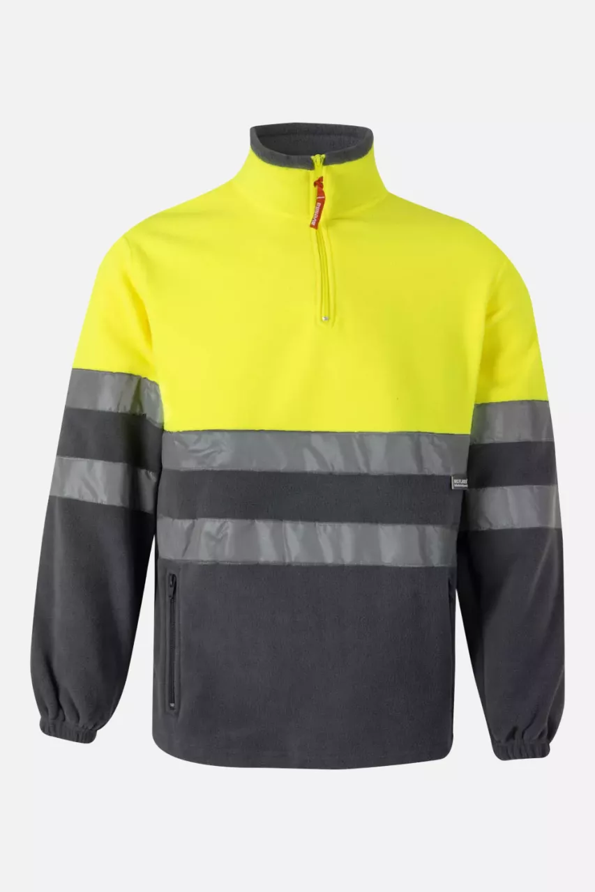 Velilla 0182-08-20-2, Warnschutz-Fleecejacke, Größe 4XL/5XL, Grau/Warngelb, image 1, gallery thumbnail