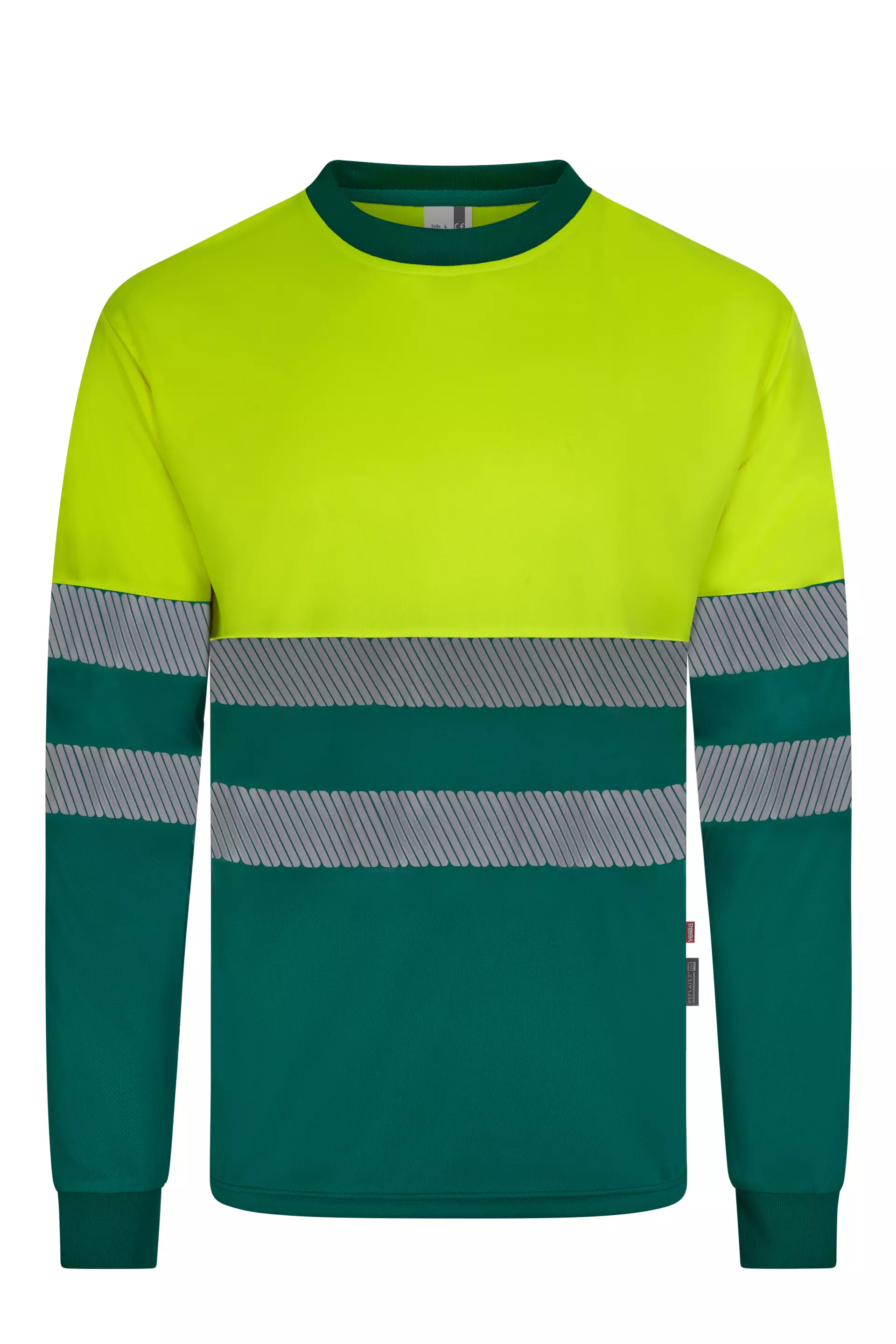Velilla 305635-02-20-2, Warnschutz-Langarm-T-Shirt, Größe 4XL/5XL, Grün/Warngelb