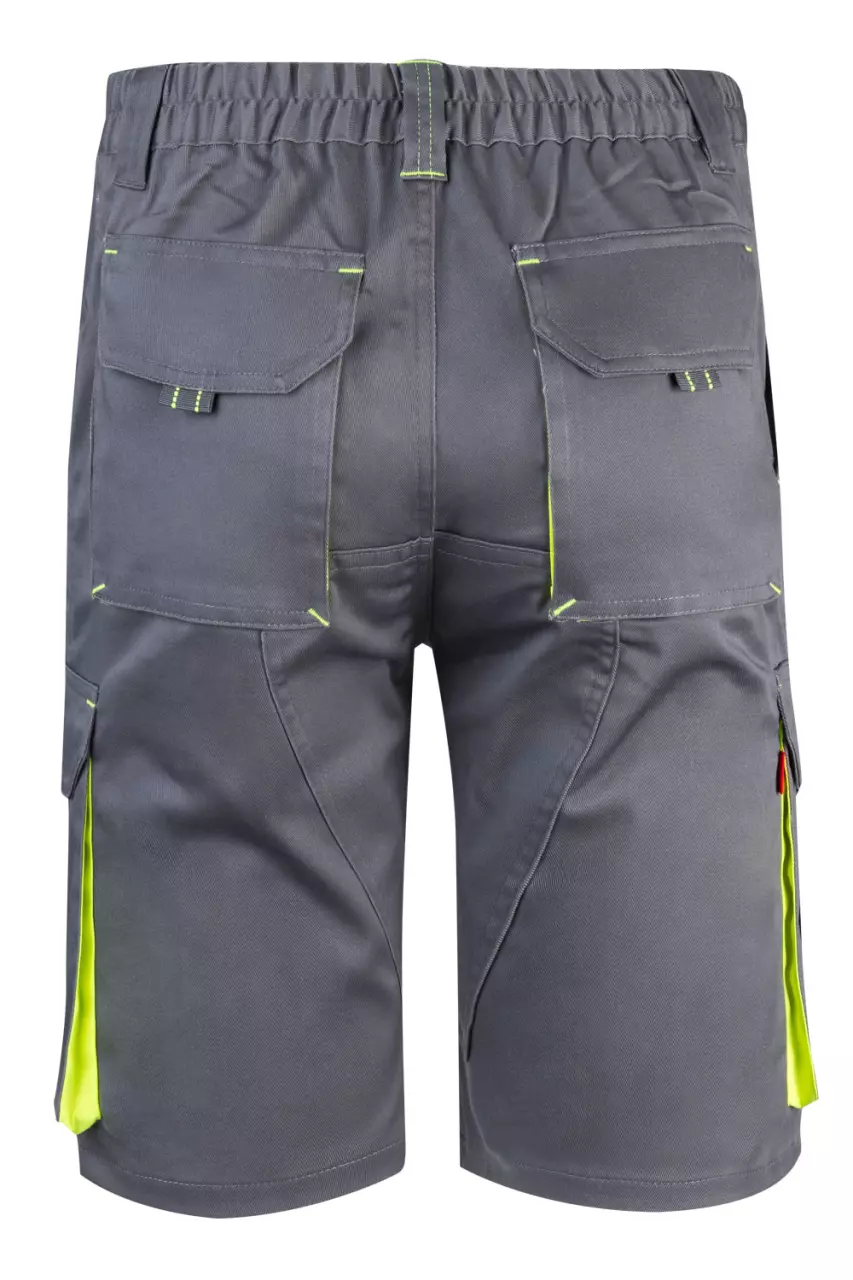 Velilla 103010S-08-20, Work Shorts, Grey/Hi-Vis Yellow, image 6, gallery thumbnail