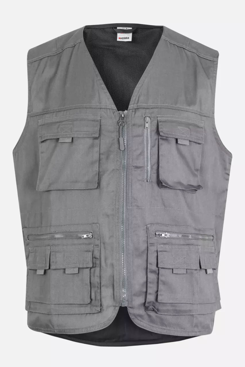 Velilla 105901-08, Work Vest, Grey, image 1, gallery thumbnail