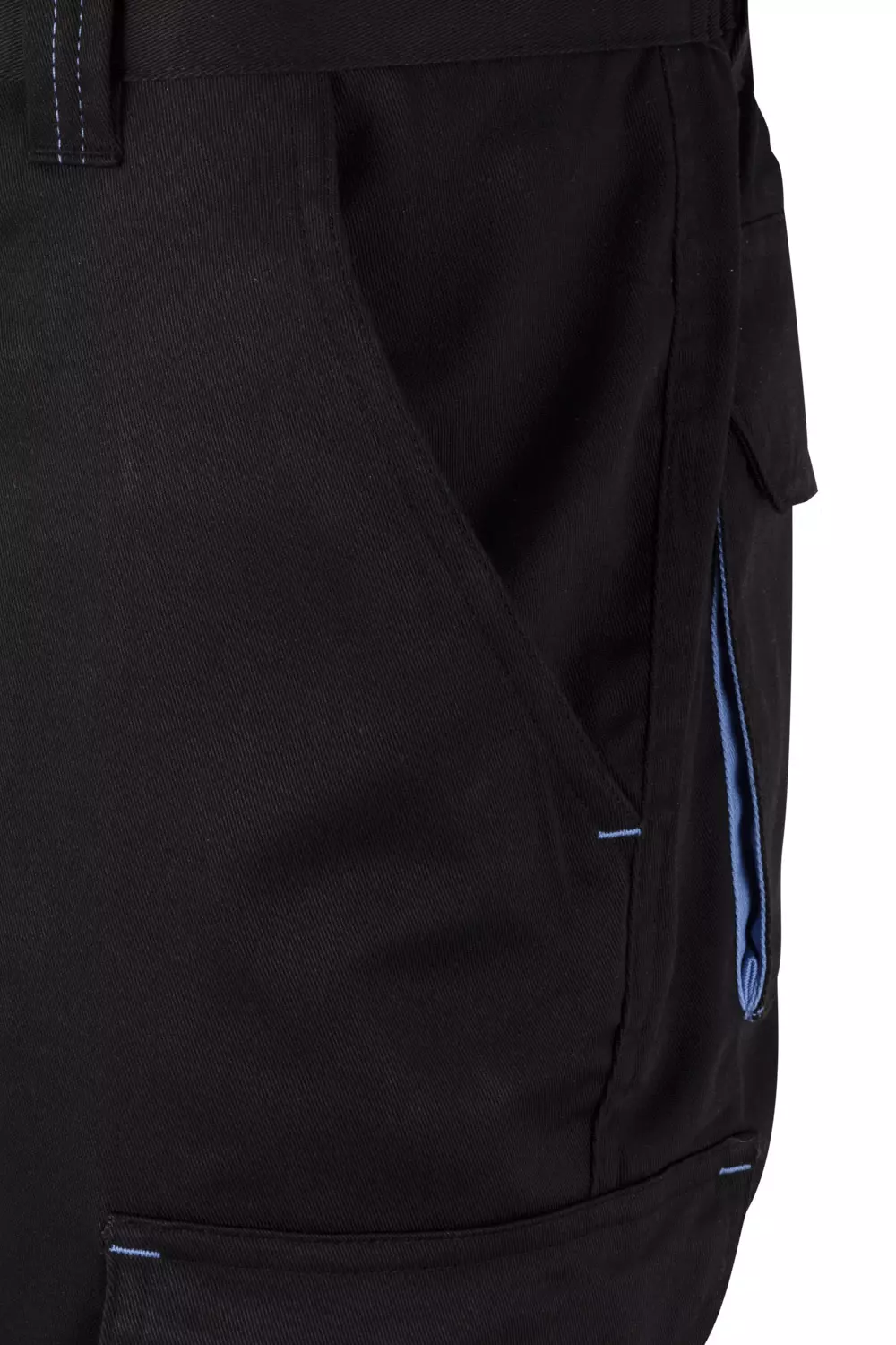 Velilla 103024S-00-05, Work Trousers, Black/Sky Blue, image 4