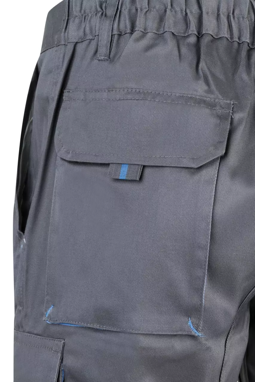 Velilla 103007-08-05, Work Shorts, Grey/Sky Blue, image 6, gallery thumbnail