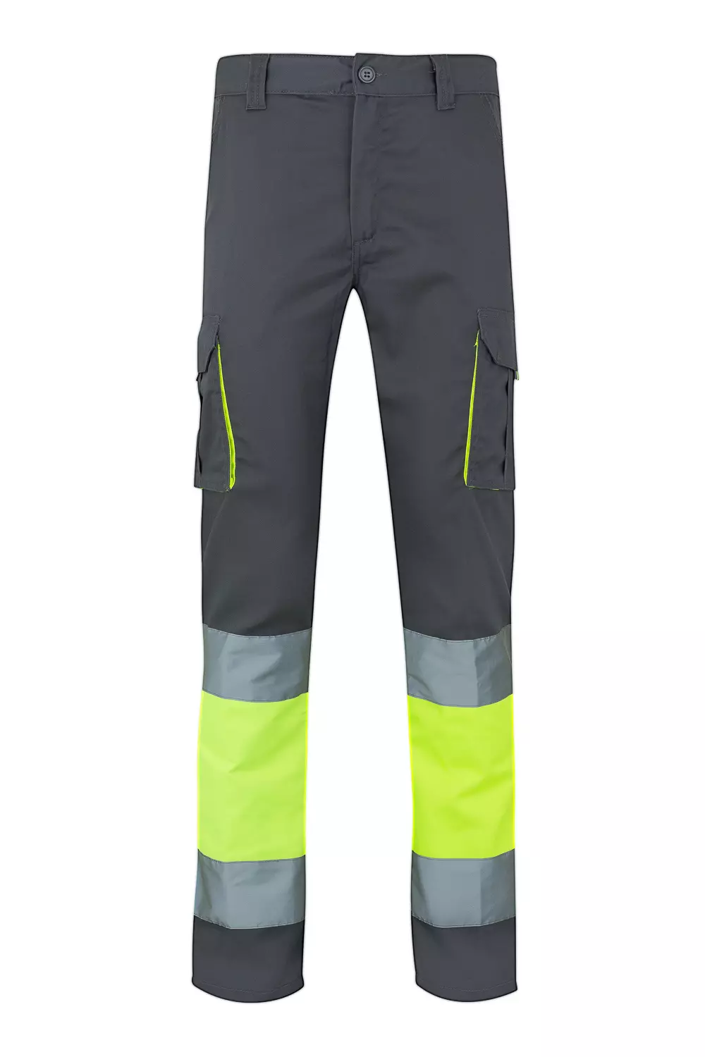 Velilla 303002S-08-20, High-Vis Work Trousers, Grey/Hi-Vis Yellow
