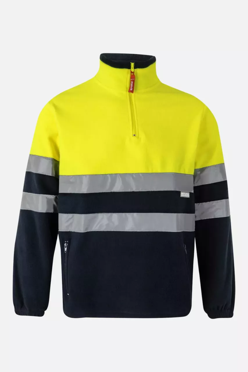 Velilla 0182-01-20, High-Vis Fleece Jacket, Marine Blue/Hi-Vis Yellow, image 1, gallery thumbnail