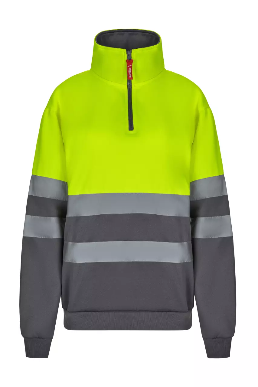 Velilla 305701-08-20, Warnschutz-Sweatshirt, Grau/Warngelb