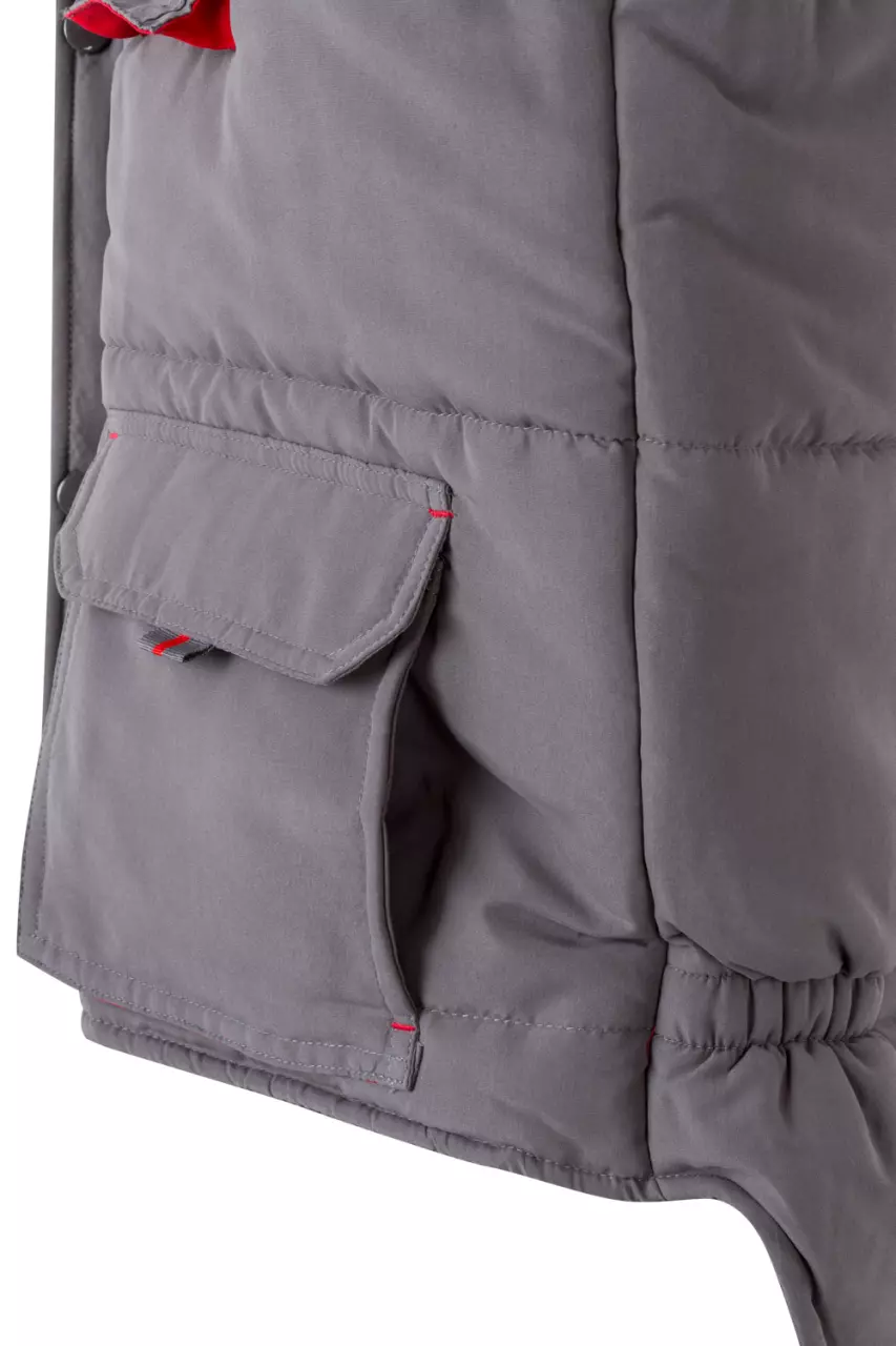 Velilla 205902-08-12, Padded Work Vest, Grey/Red, image 5, gallery thumbnail
