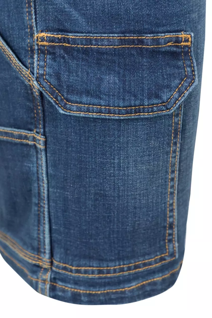 Velilla 103017S-63, Work Shorts, Blue Denim, image 2, gallery thumbnail