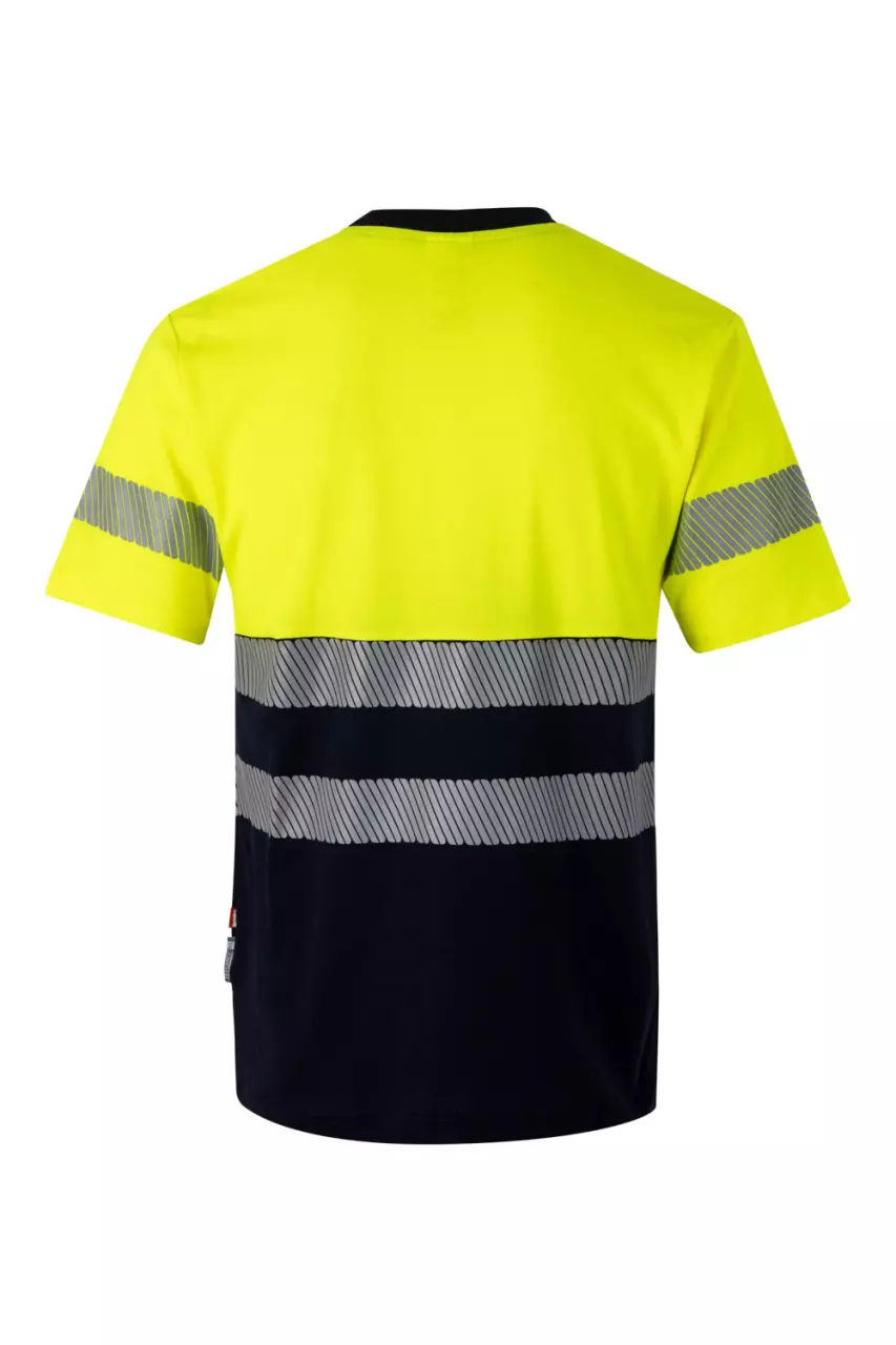 Velilla 305509-61-20, High-Vis Short Sleeve T-Shirt, Navy Blue/Hi-Vis Yellow, image 4, gallery thumbnail