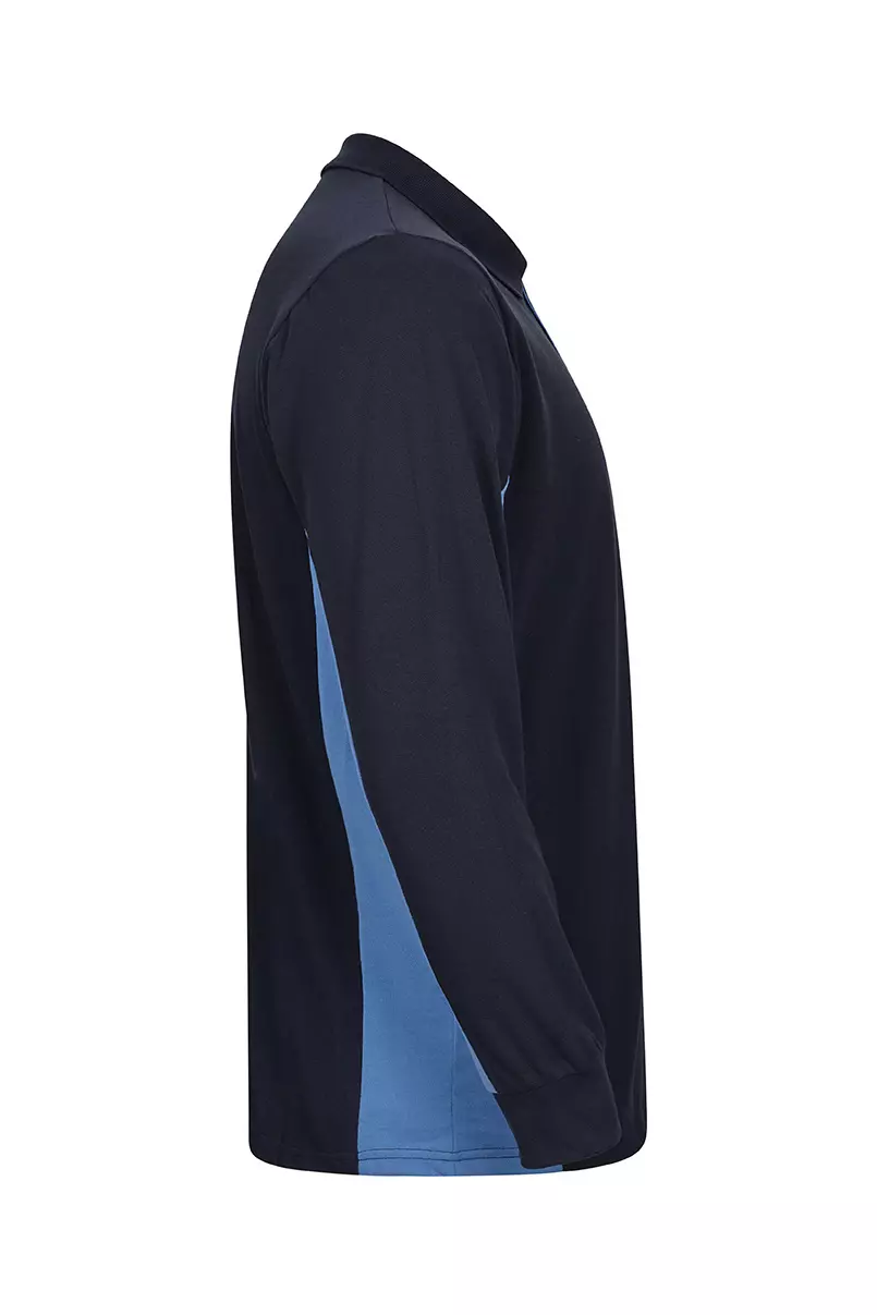 Velilla 105514-61-05, Long Sleeved Polo Shirt, Navy Blue/Sky Blue, image 2