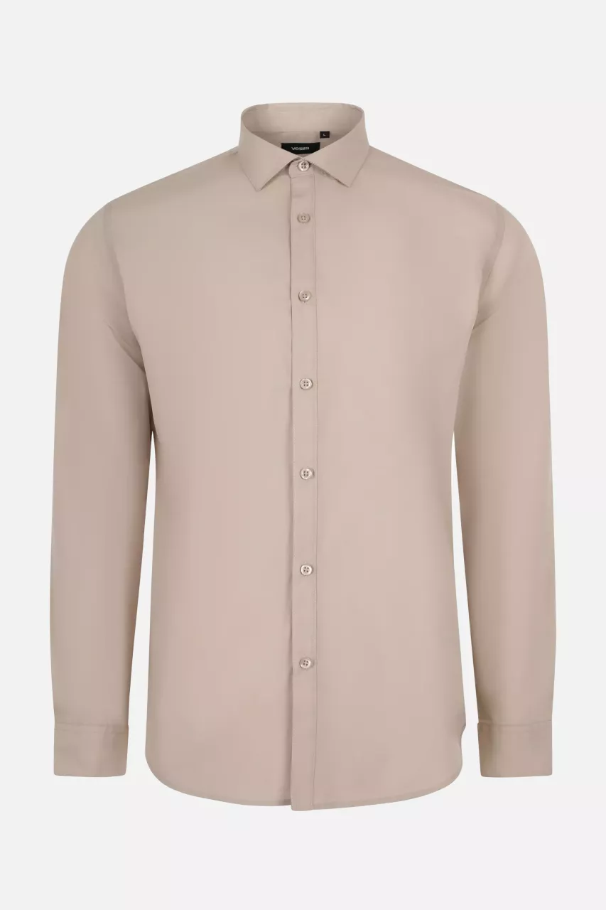 Velilla 405009-47, Long Sleeved Work Shirt, Light Beige, image 1, gallery thumbnail