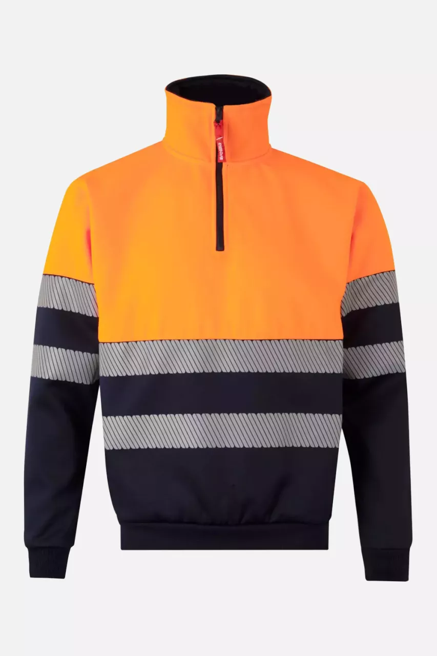 Velilla 305703-61-19, High-Vis Sweatshirt, Navy Blue/Hi-Vis Orange, image 1, gallery thumbnail