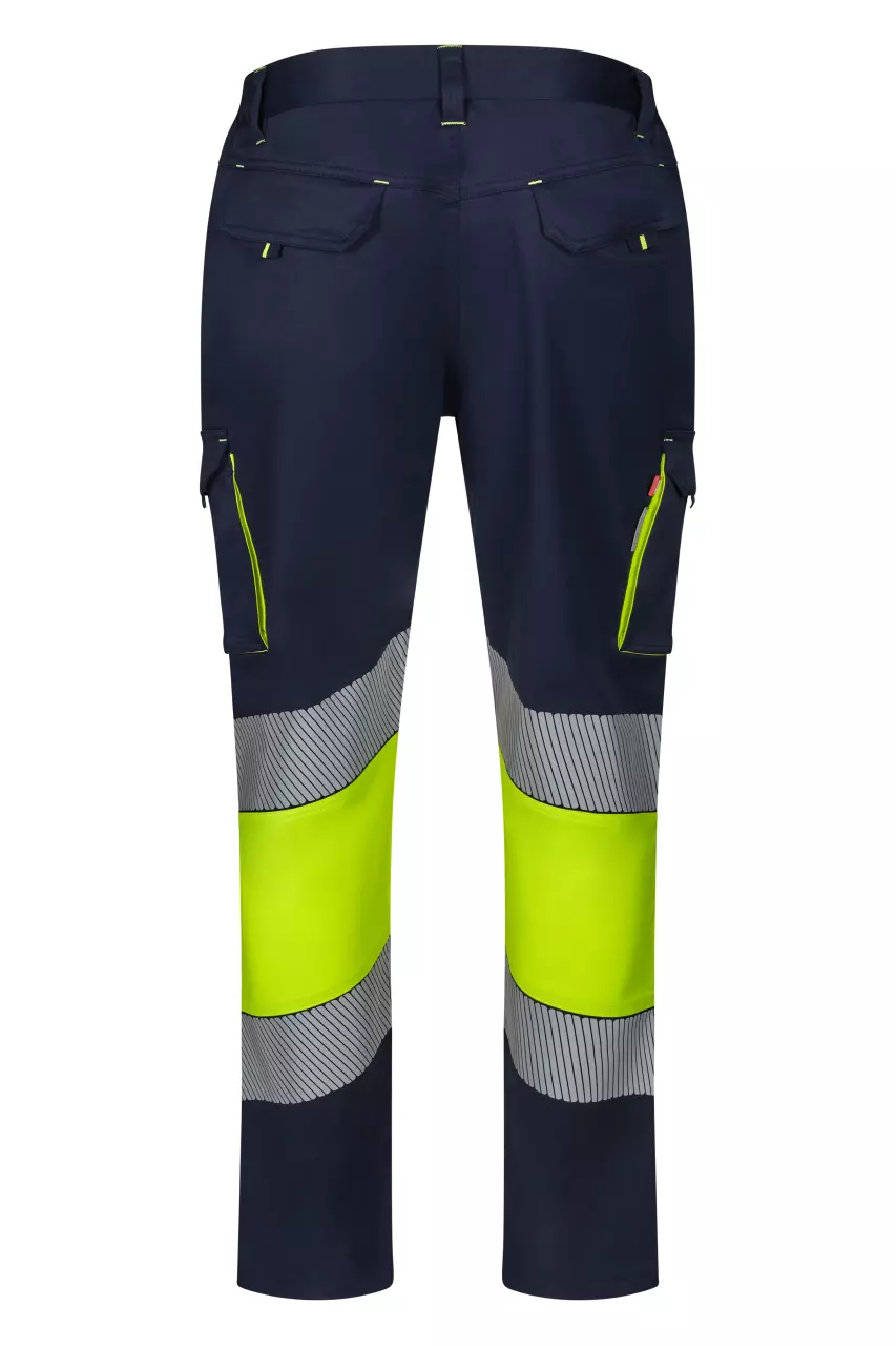 Velilla 303008S-61-20, High-Vis Work Trousers, Navy Blue/Hi-Vis Yellow, image 4, gallery thumbnail