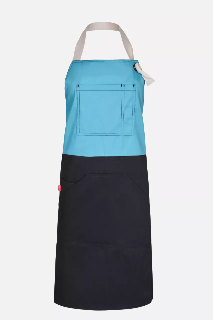 Velilla 404210B-28, Work Apron, Light Turquoise/Black, image 1, gallery thumbnail