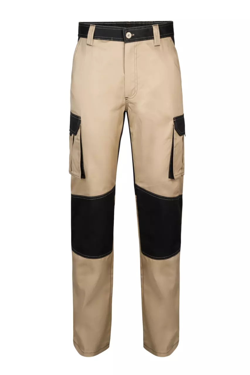 Velilla 103020B-46-00, Work Trousers, Sand Beige/Black, image 1, gallery thumbnail