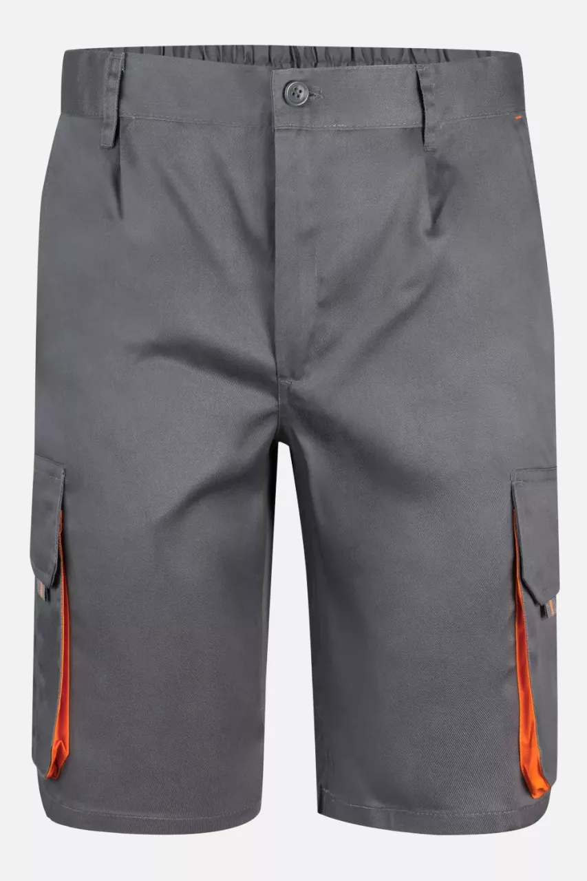 Velilla 103007-08-16, Work Shorts, Grey/Orange, image 1, gallery thumbnail