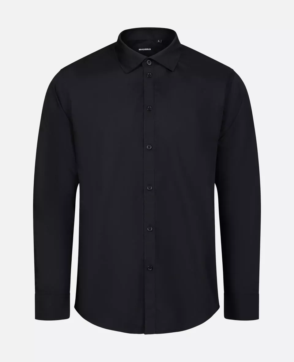 Velilla 405009-00, Long Sleeved Work Shirt, Black, image 1, gallery thumbnail