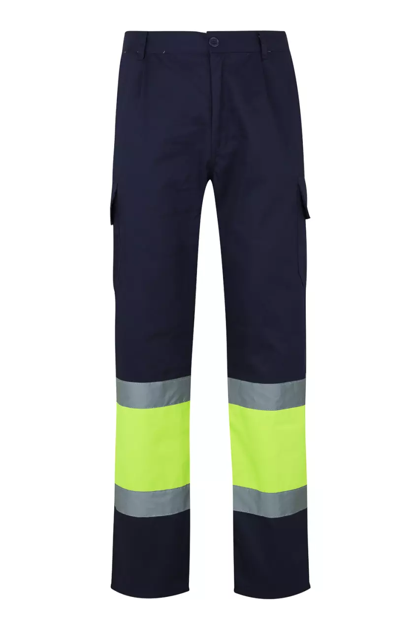 Velilla 0157-01-20-2, Warnschutz-Hose, Größe 4XL/5XL, Marineblau/Warngelb