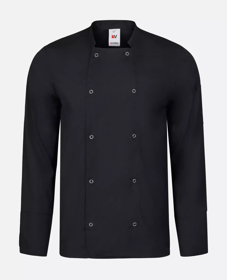 Velilla 405206-00, Long Sleeved Chef Jacket, Black, image 1, gallery thumbnail