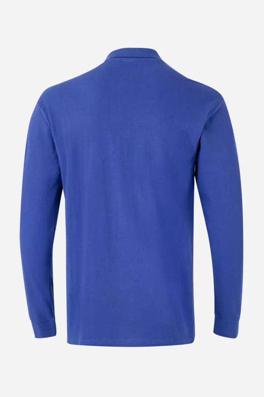 Velilla 105503-09, Long Sleeved Polo Shirt, Royal Blue, image 3, gallery thumbnail