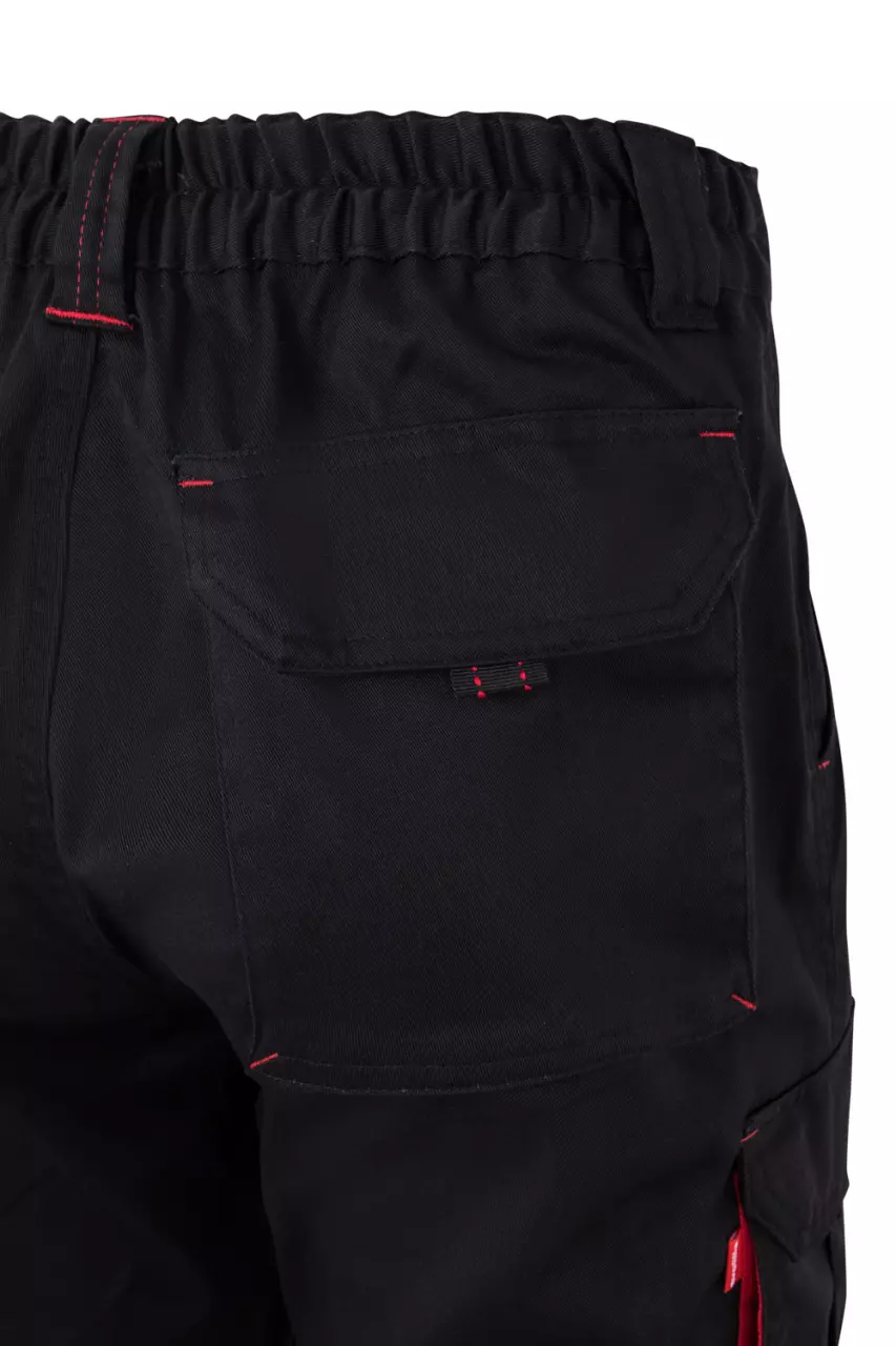 Velilla 103024S-00-12, Work Trousers, Black/Red, image 5, gallery thumbnail