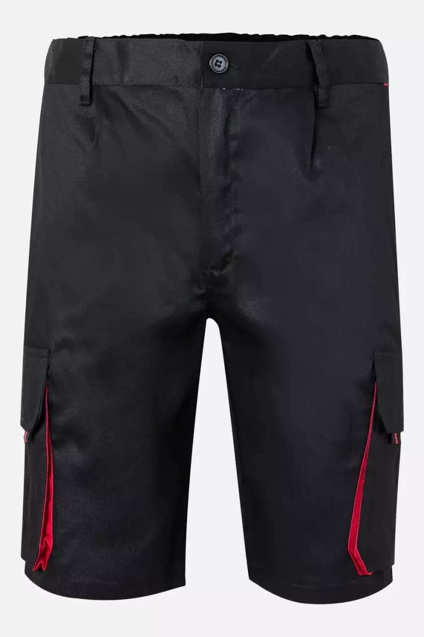 Velilla 103007-00-12, Work Shorts, Black/Red, image 1, gallery thumbnail