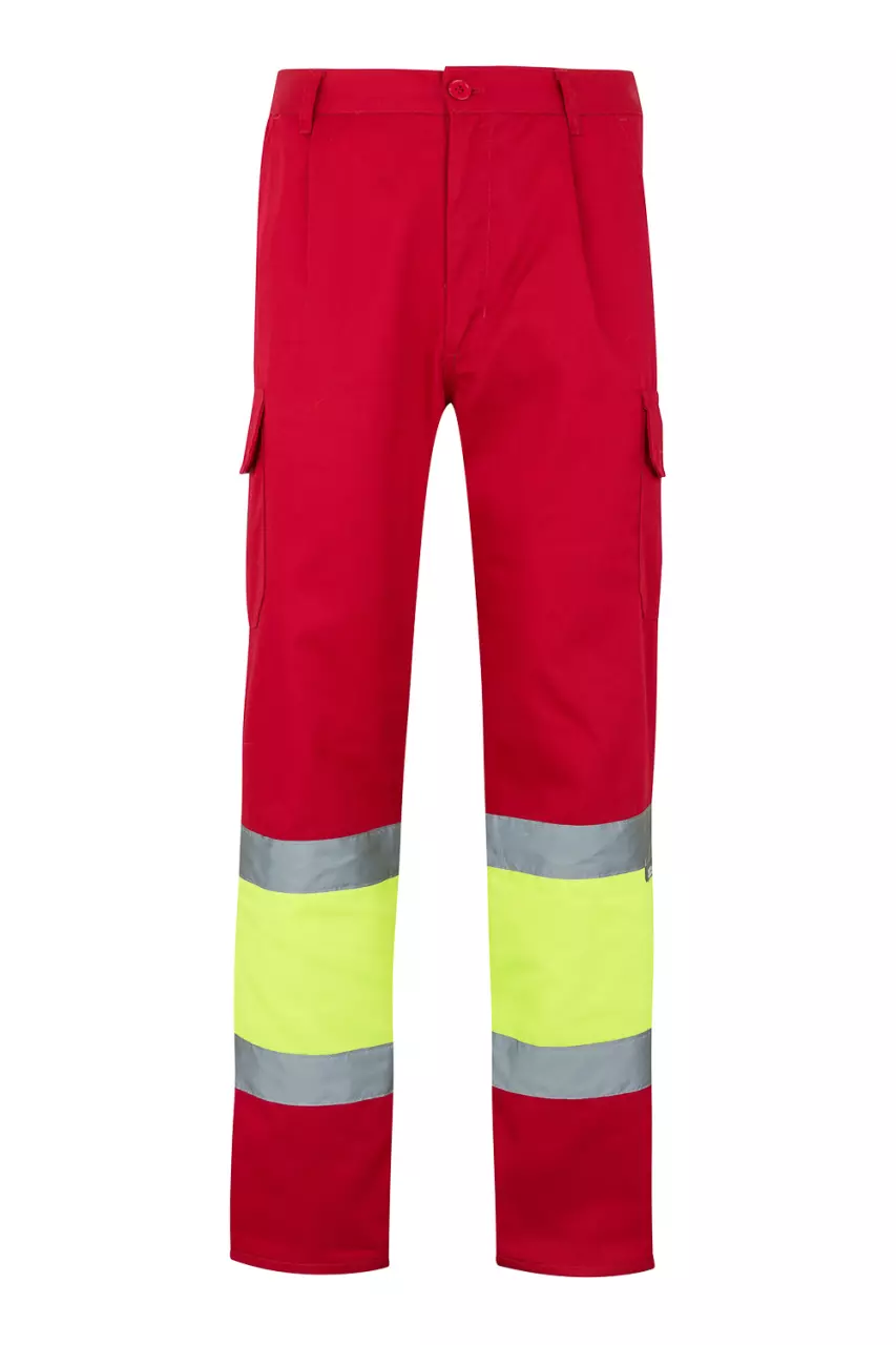 Velilla 0156-12-20, High-Vis Trousers, Red/Hi-Vis Yellow, image 1, gallery thumbnail