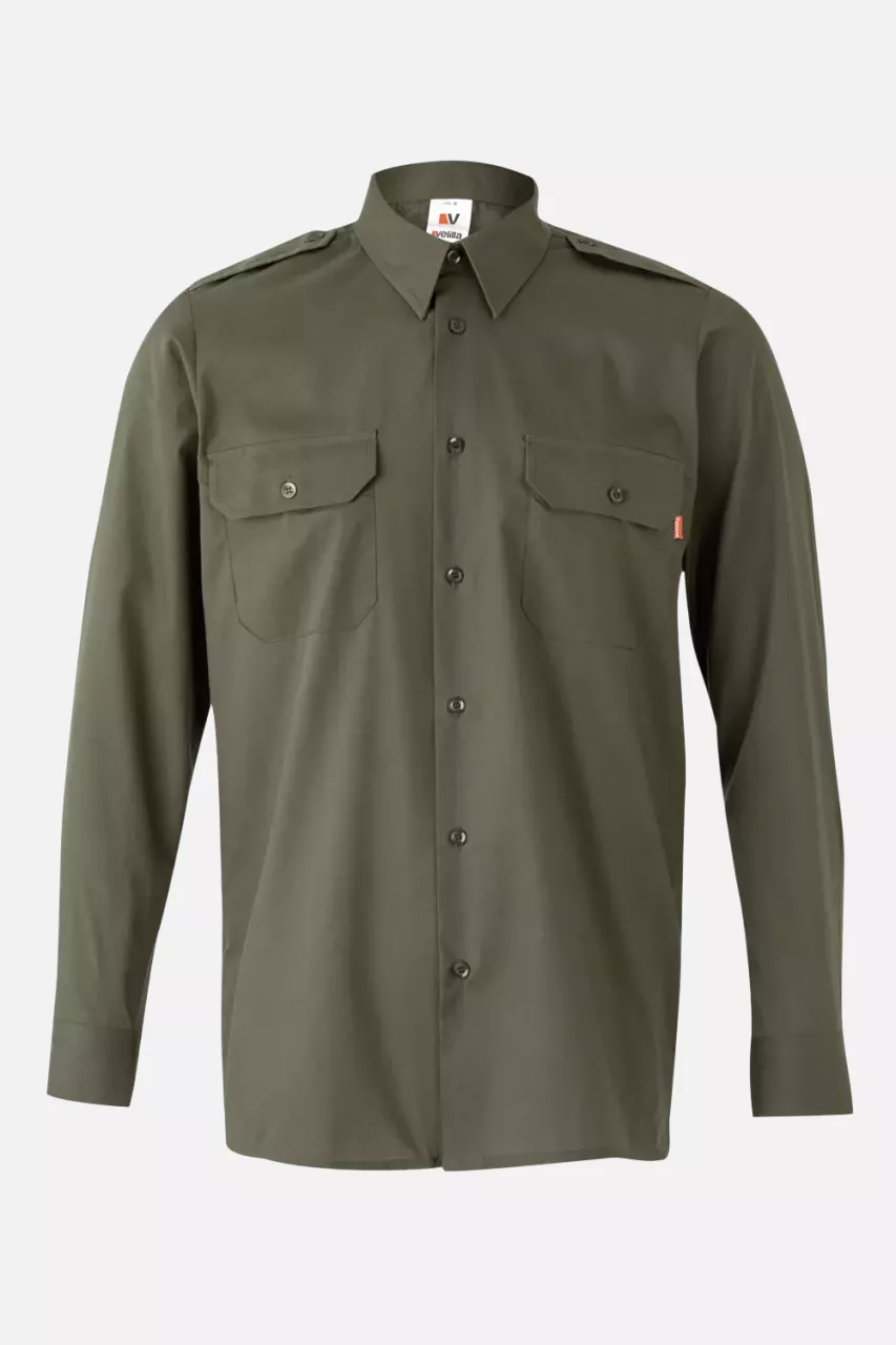 Velilla 530-03, Long Sleeved Work Shirt, Khaki Green, image 1, gallery thumbnail