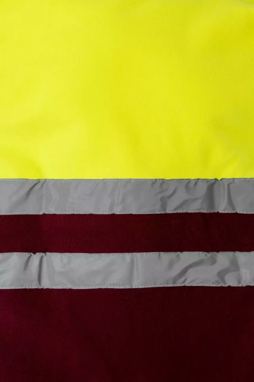 Velilla 183-18-20, High-Vis Fleece Jacket, Maroon/Hi-Vis Yellow, image 3, gallery thumbnail