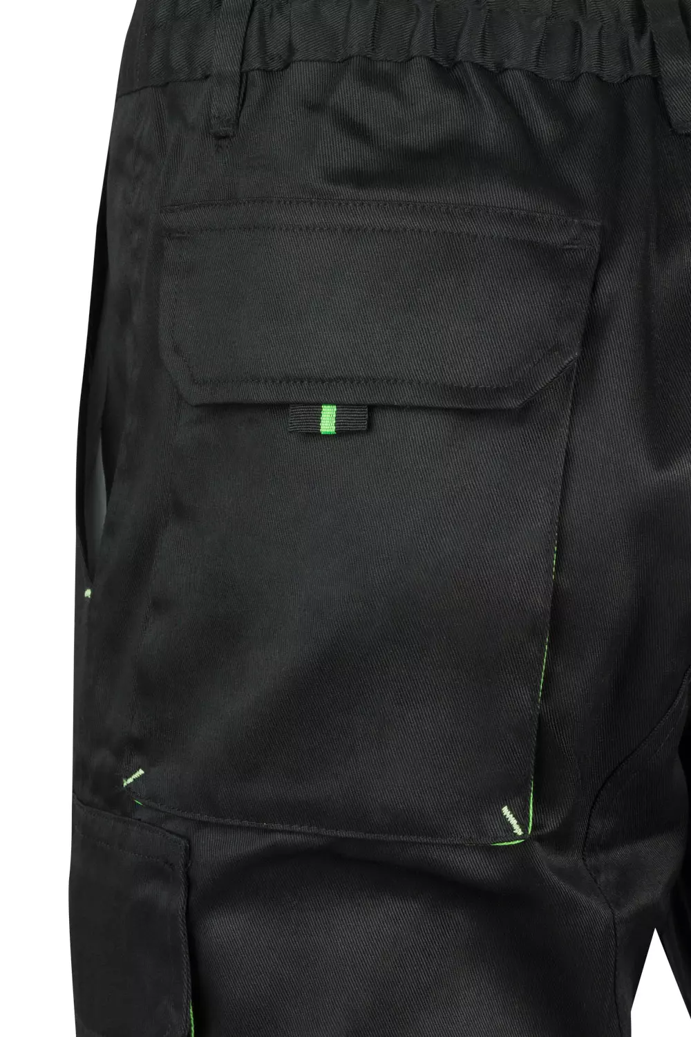 Velilla 103007-00-25, Work Shorts, Black/Lime Green, image 2