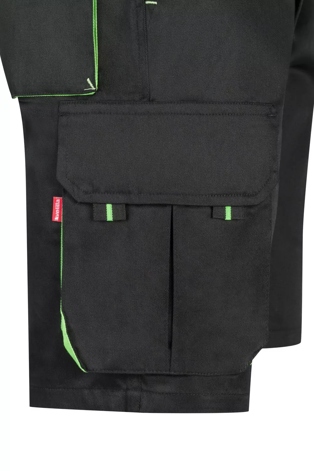 Velilla 103007-00-25, Work Shorts, Black/Lime Green, image 4