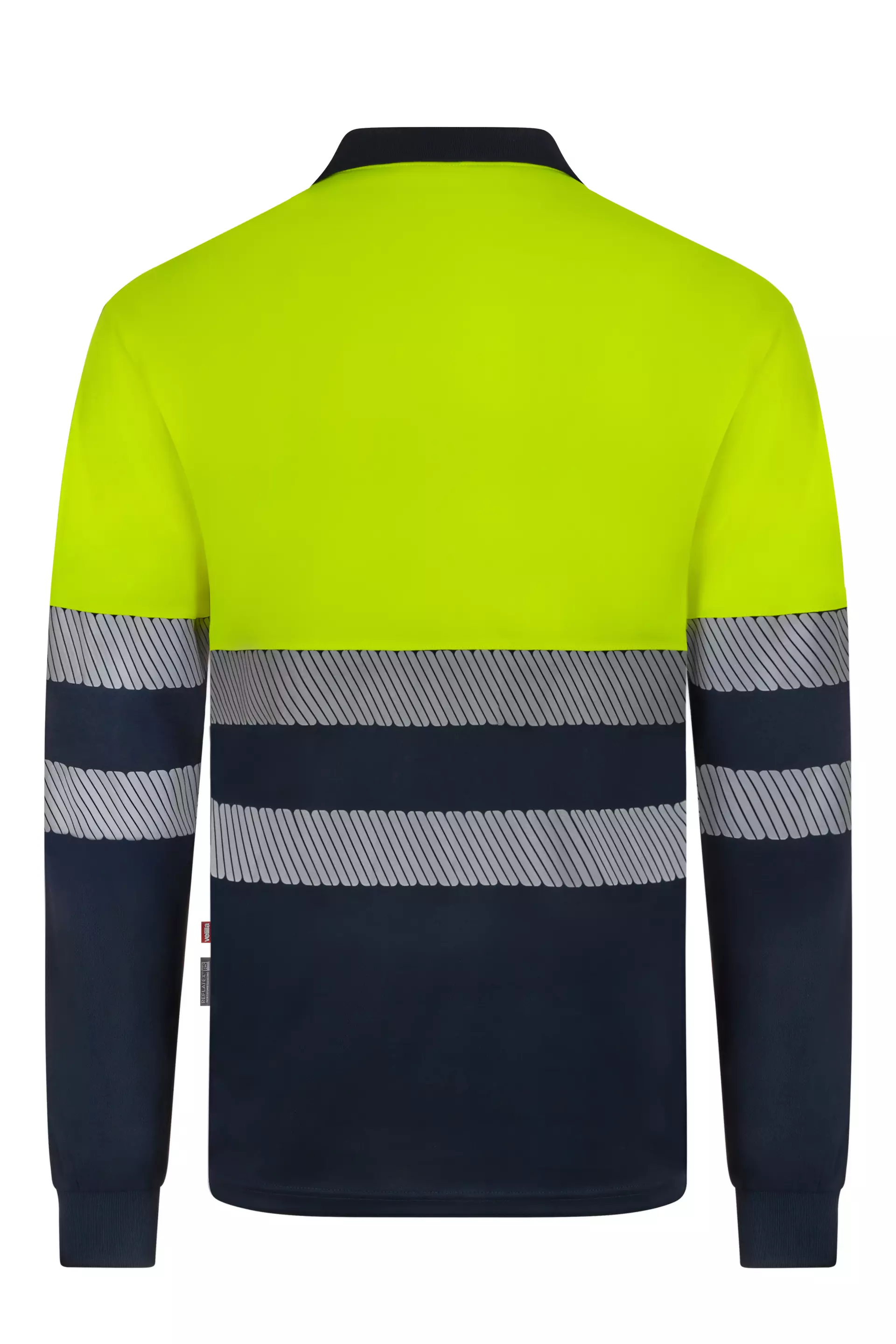 Velilla 305535-61-20, High-Vis Long Sleeved Polo Shirt, Navy Blue/Hi-Vis Yellow, image 4