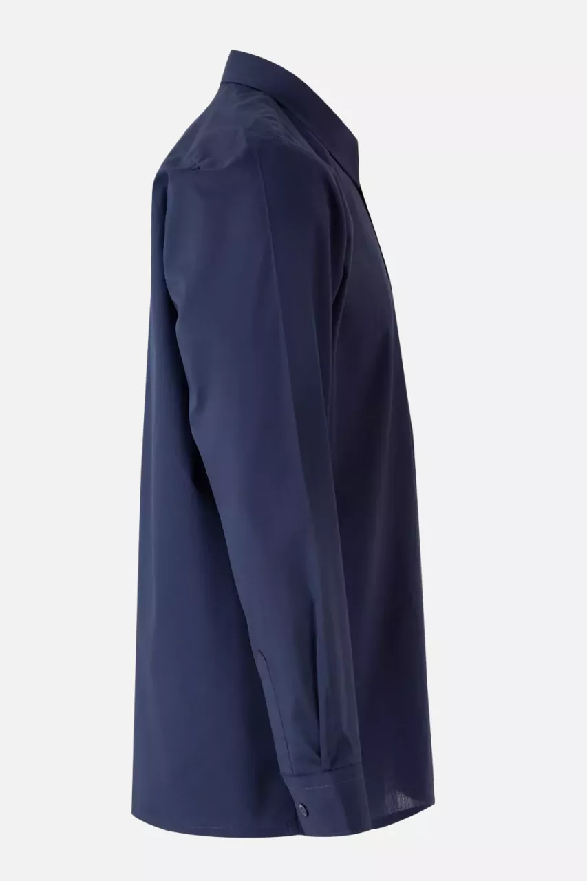 Velilla 529-01, Long Sleeved Work Shirt, Marine Blue, image 3, gallery thumbnail