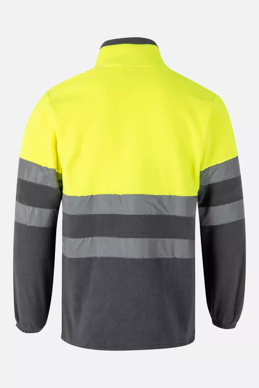Velilla 0183-08-20-2, High-Vis Fleece Jacket, Size 4XL/5XL, Grey/Hi-Vis Yellow, image 3, gallery thumbnail