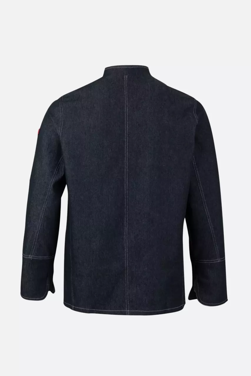 Velilla 405207-64, Long Sleeved Chef Jacket, Dark Blue Denim, image 5, gallery thumbnail