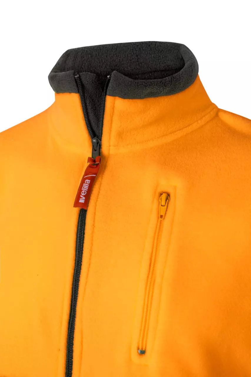 Velilla 0183-08-19, High-Vis Fleece Jacket, Grey/Hi-Vis Orange, image 6, gallery thumbnail