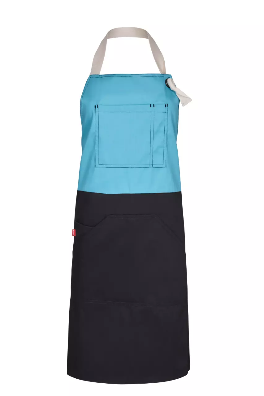 Velilla 404210B-28, Work Apron, Light Turquoise/Black
