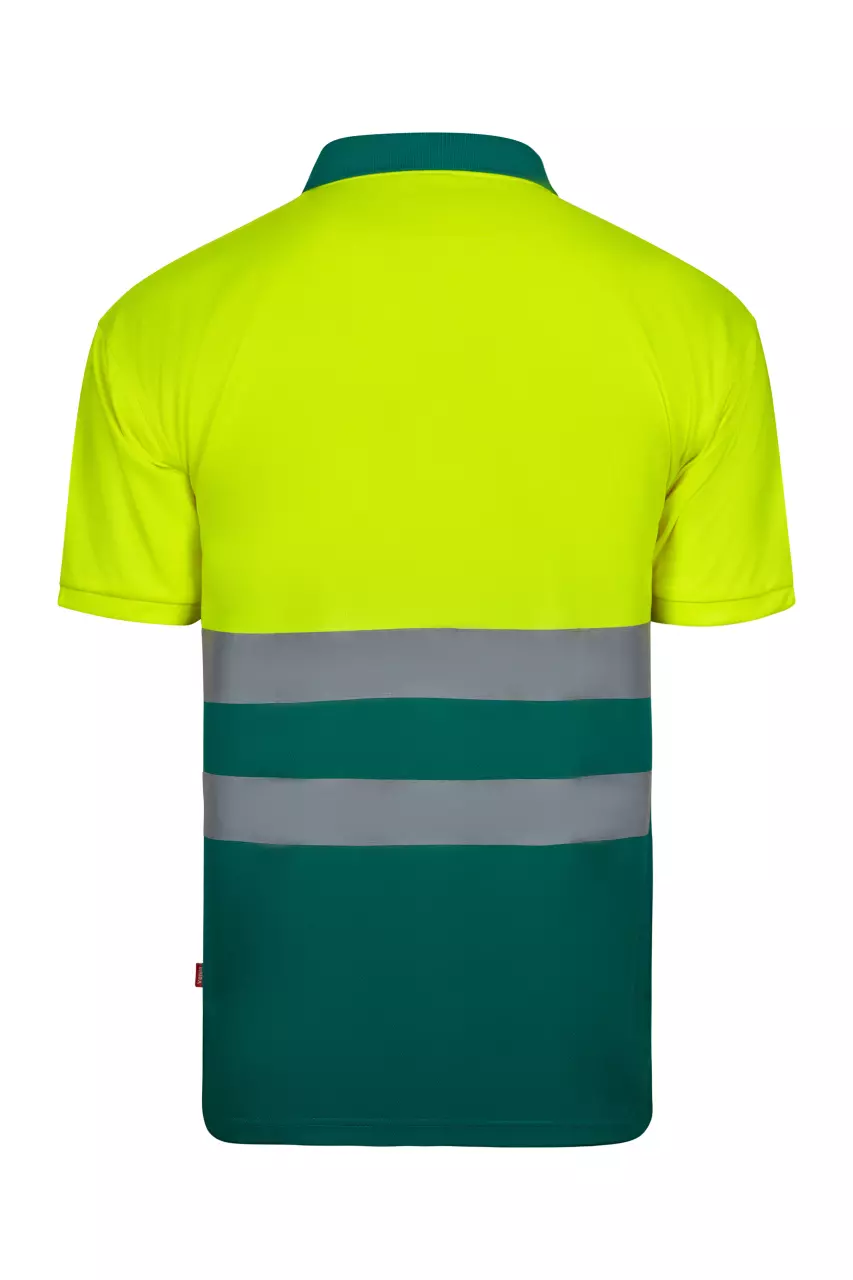Velilla 305504-02-20, Warnschutz-Kurzarm-Poloshirt, Grün/Warngelb, image 3, gallery thumbnail