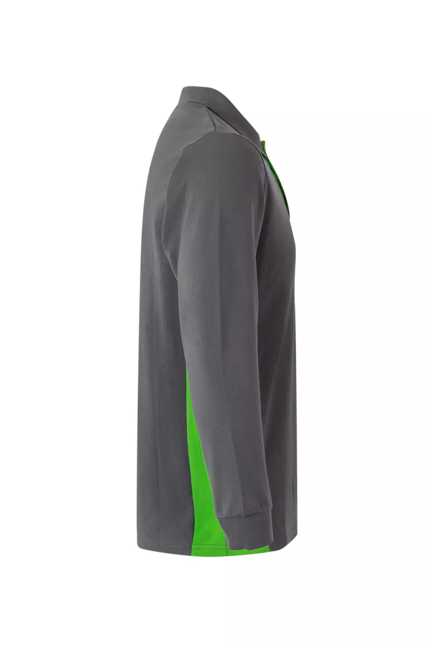 Velilla 105514-08-25, Long Sleeved Polo Shirt, Grey/Lime Green, image 2, gallery thumbnail