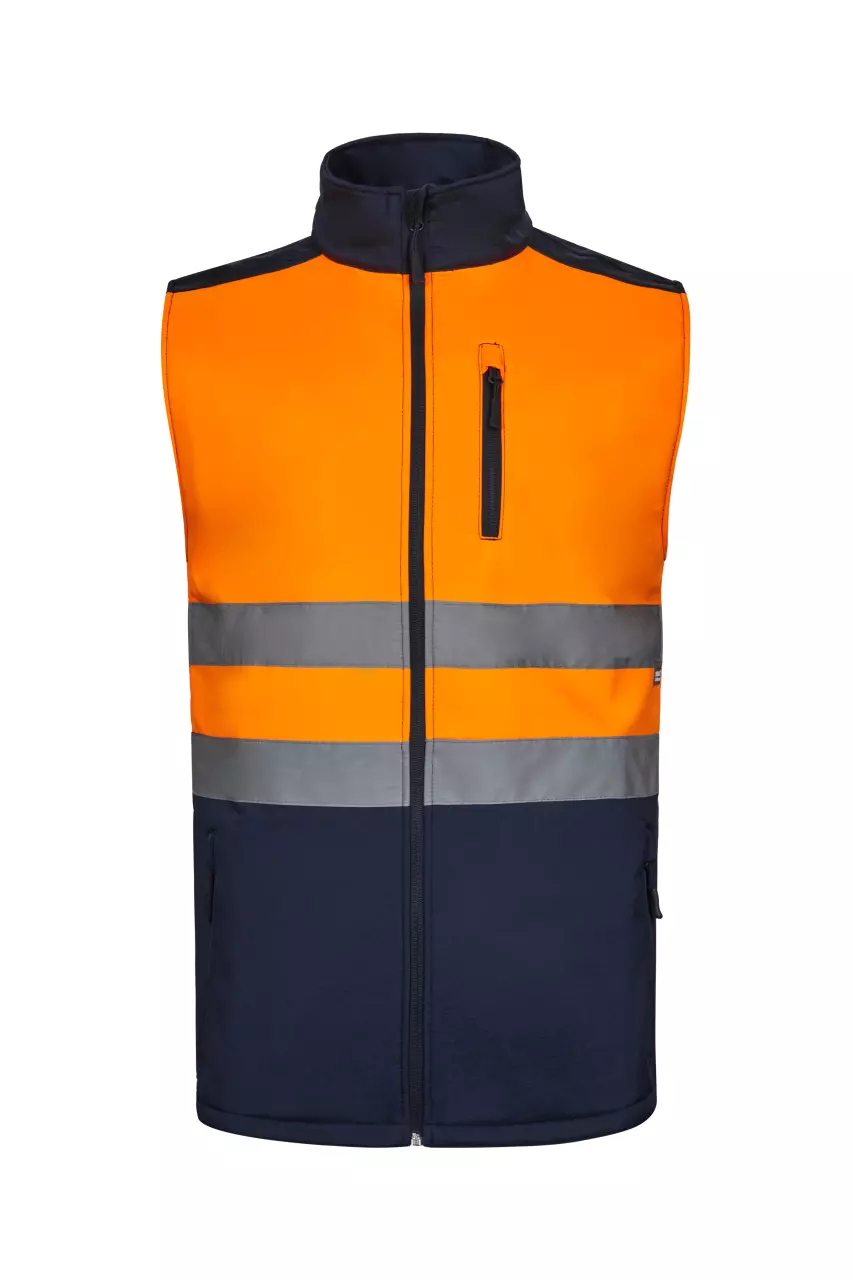 Velilla 305906-61-19-2, Warnschutzweste, Größe 4XL/5XL, Marineblau/Warnschutz-Orange