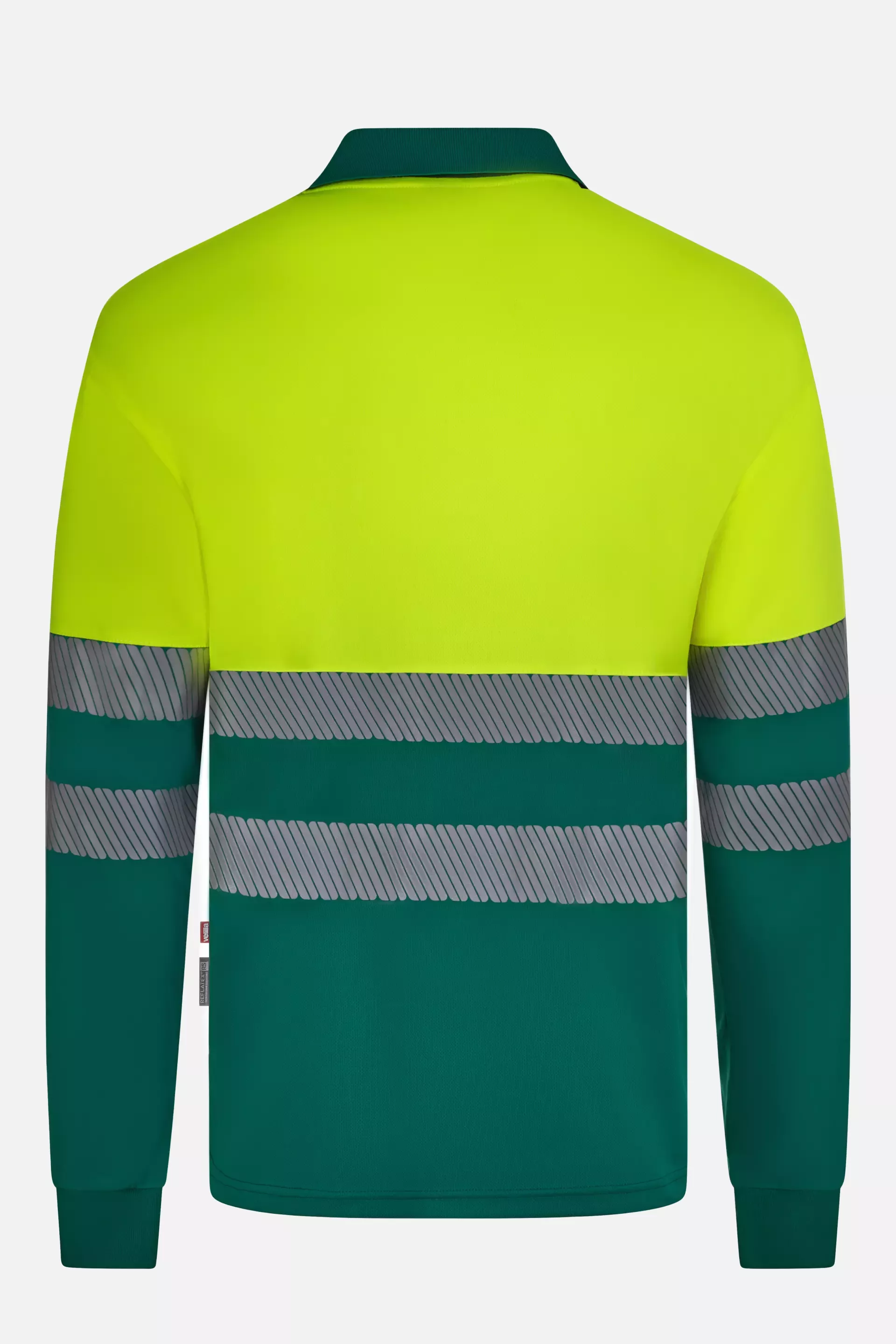 Velilla 305535-02-20-2, High-Vis Long Sleeved Polo Shirt, Size 4XL/5XL, Green/Hi-Vis Yellow, image 3