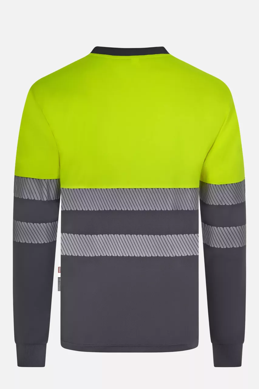 Velilla 305635-08-20, Warnschutz-Langarm T-Shirt, Grau/Warngelb, image 4, gallery thumbnail
