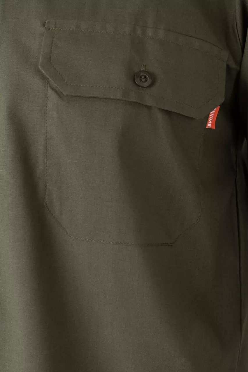 Velilla 530-03, Long Sleeved Work Shirt, Khaki Green, image 5, gallery thumbnail