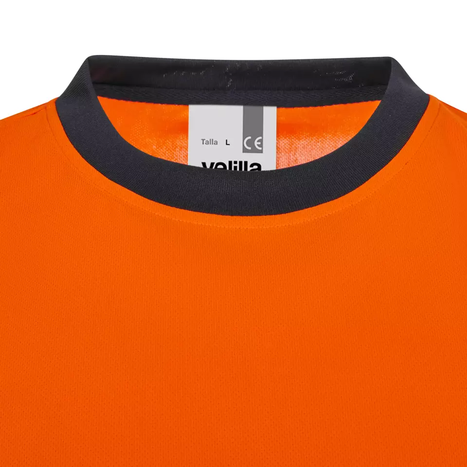 Velilla 305633-61-19, High-Vis T-Shirt, Navy Blue/Hi-Vis Orange, image 2, gallery thumbnail