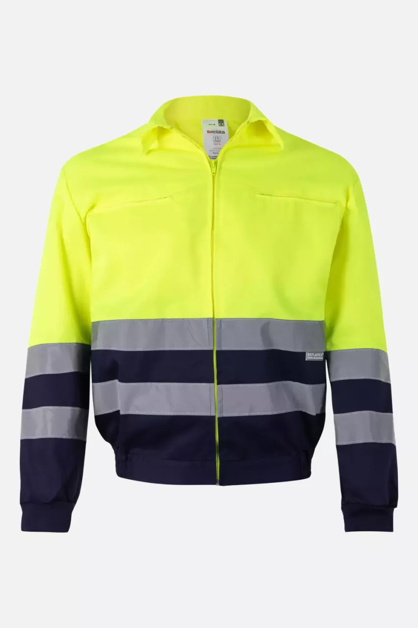 Velilla 0153-01-20, High-Vis Jacket, Marine Blue/High-Vis Yellow, image 1, gallery thumbnail