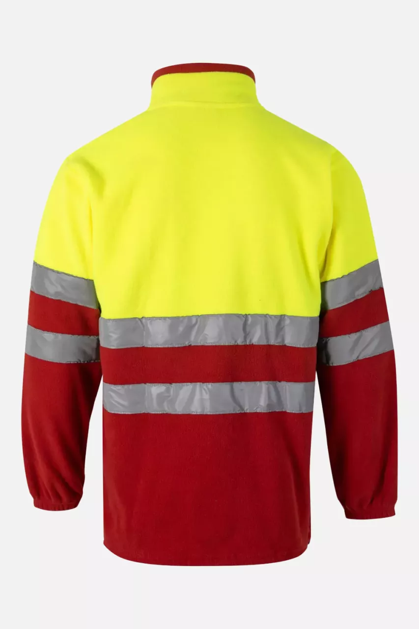 Velilla 0183-12-20-2, High-Vis Fleece Jacket, Size 4XL/5XL, Red/Hi-Vis Yellow, image 6, gallery thumbnail