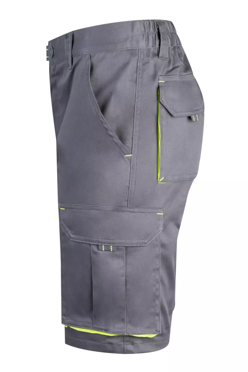 Velilla 103010S-08-20, Work Shorts, Grey/Hi-Vis Yellow, image 7, gallery thumbnail
