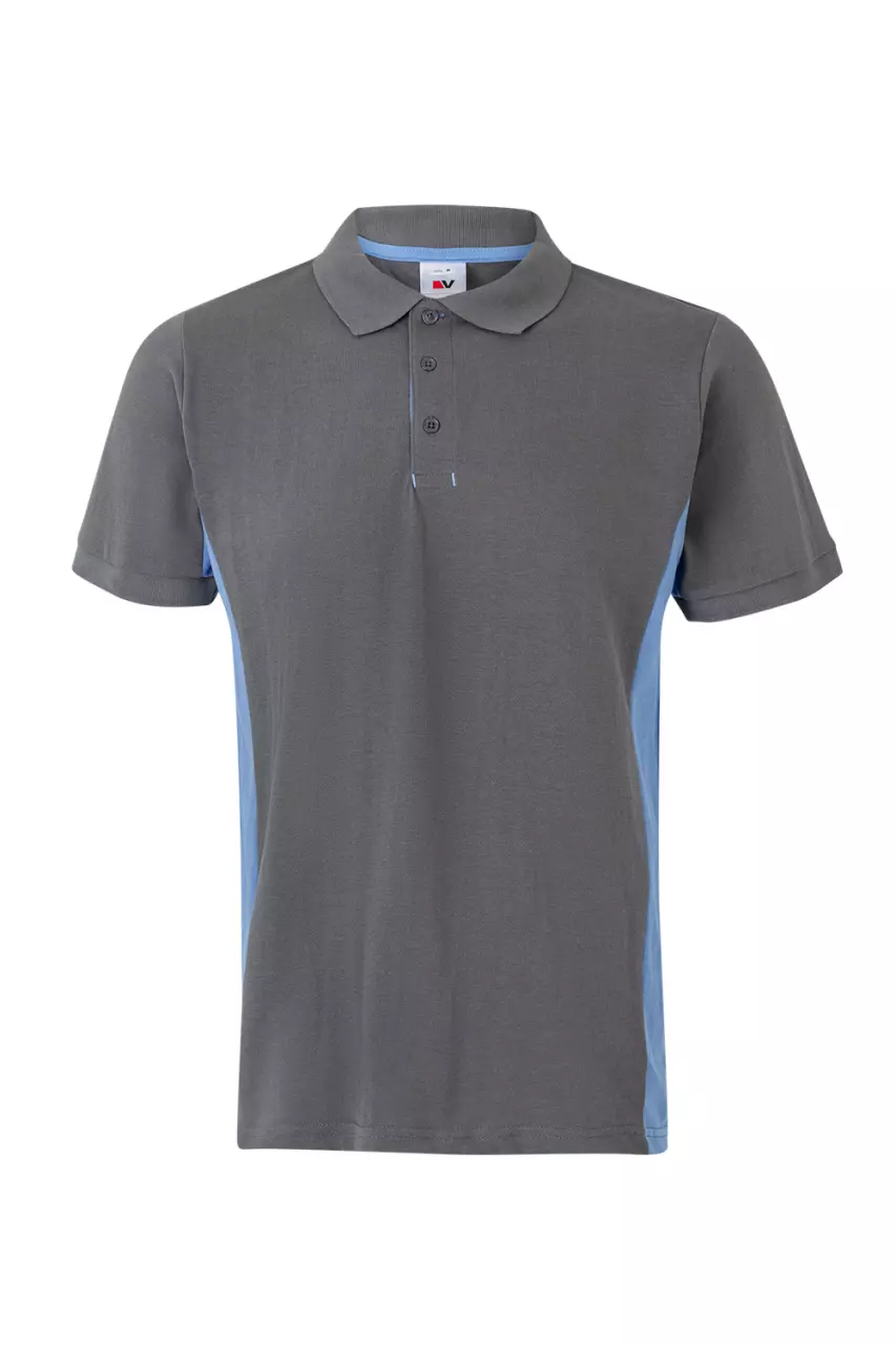 Velilla Polo Shirt, Grey/Sky Blue